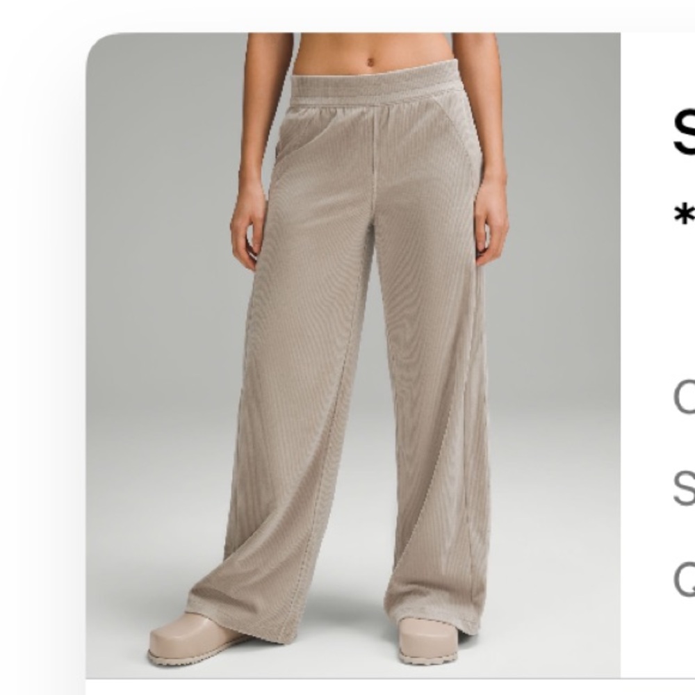 Scuba Velvet Cord Wide Leg Pant size 14